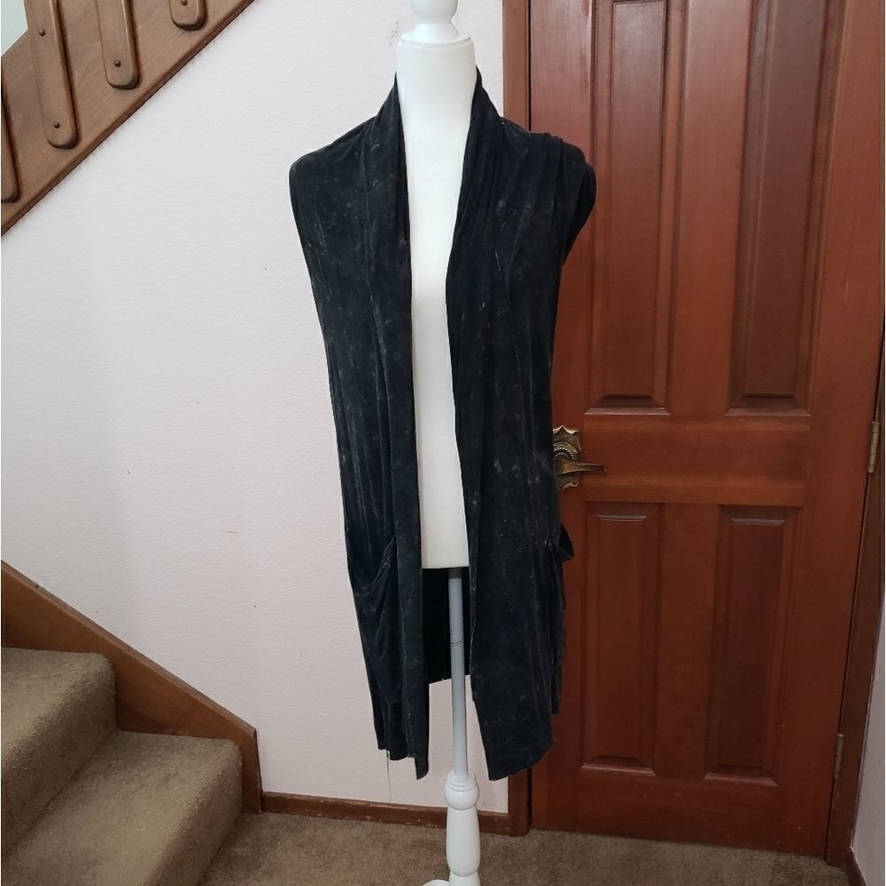 Draping, hooded over vest, M